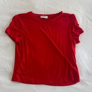Babaton Vibrant Red Crop Sleeve Tee
